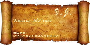 Vasina János névjegykártya